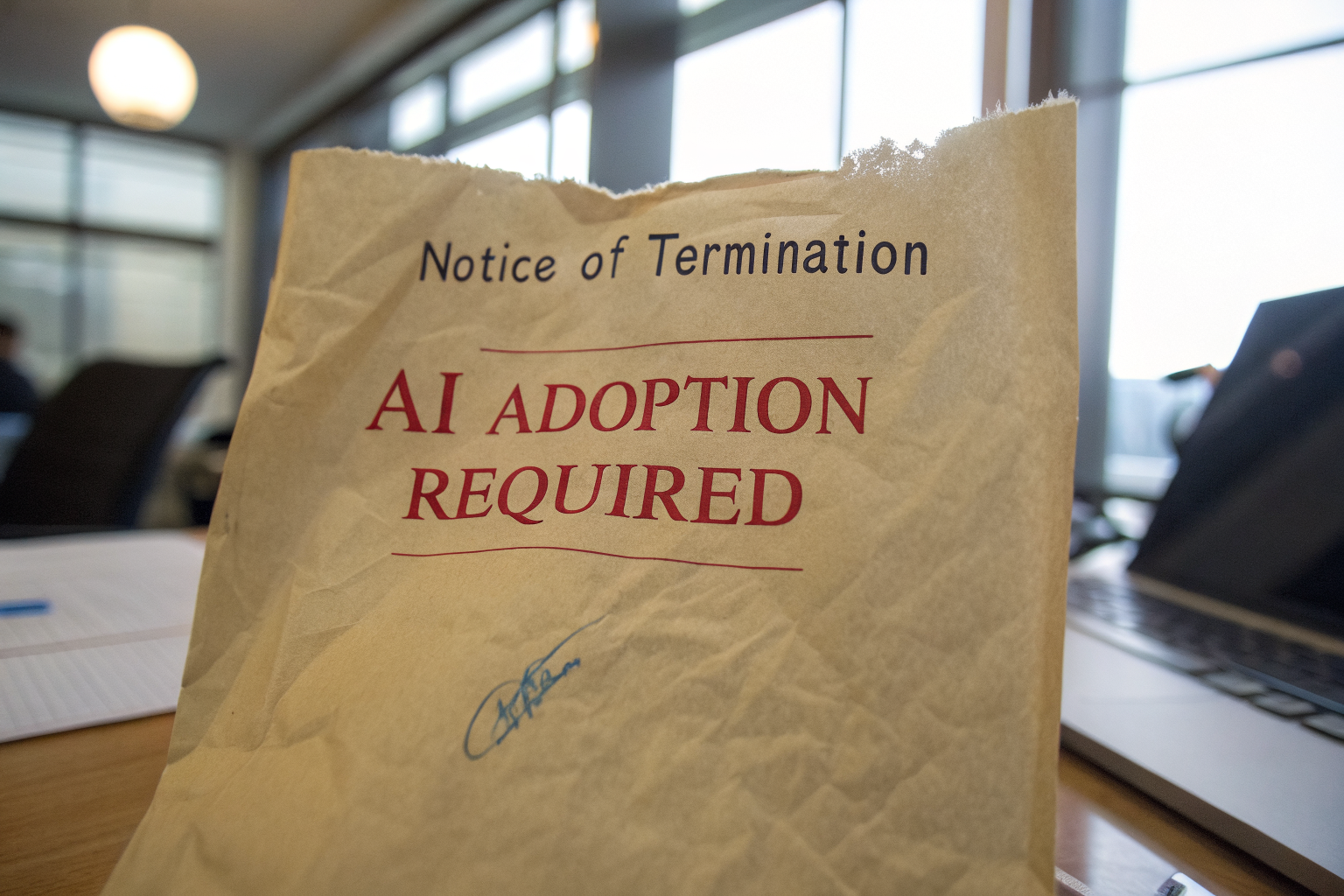 Companies are threatening layoffs over AI adoption — but surveys show the problem is planning, not people. AMP: 60% say they'll fire non-adopters; 75% call AI strategy lip service; only 38% of contributors have tools. Gartner: no link between cuts and better AI returns — winners amplify people. Leaders: stop policing usage; assign ownership. Employees: pick one repetitive task, document steps, automate it, save the playbook. Agree or disagree? Ask questions. Free workshop June 17. #AI #FutureOfWork #Leadership #Reskilling
